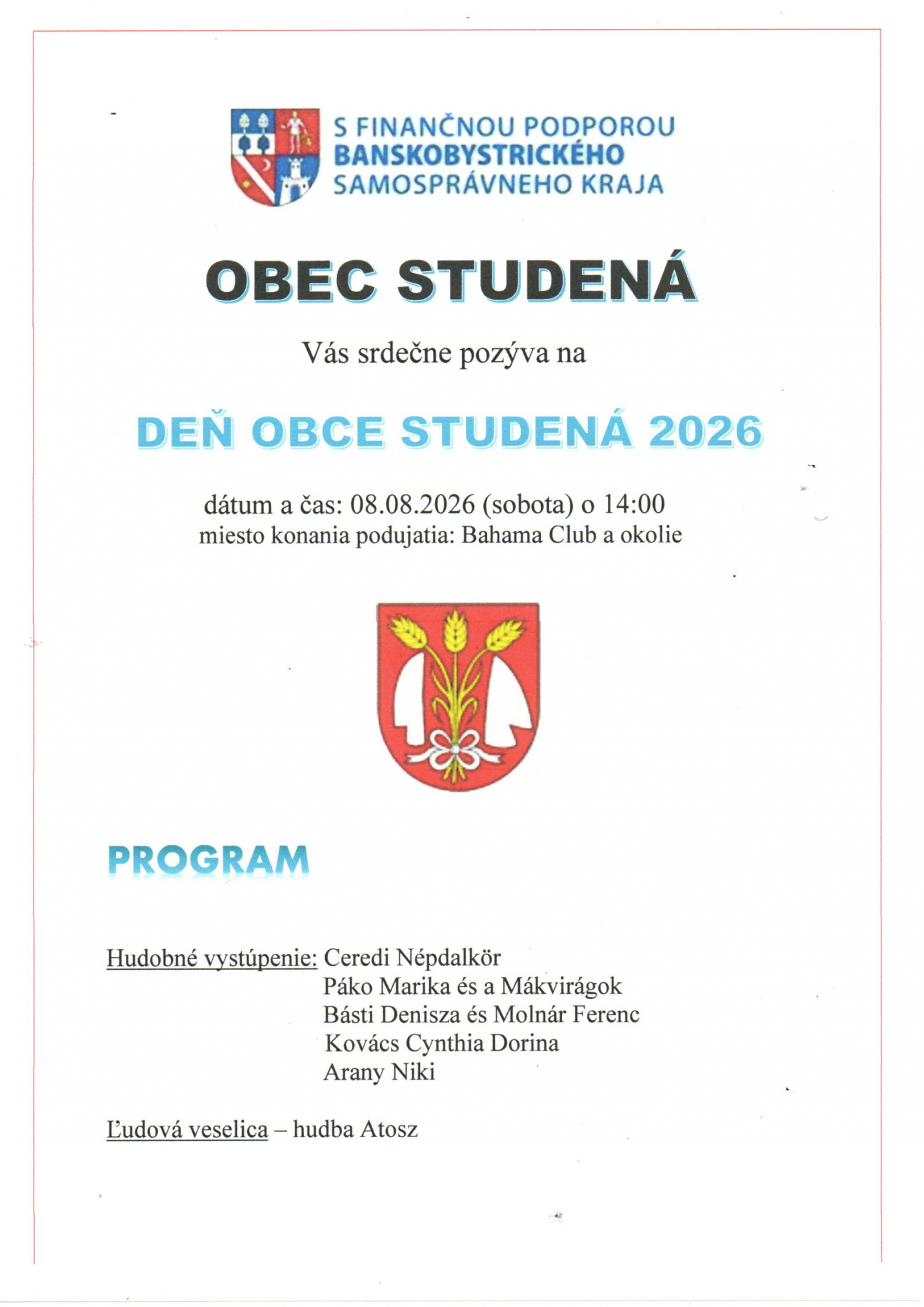 Fotka - Deň obce Studená 2026